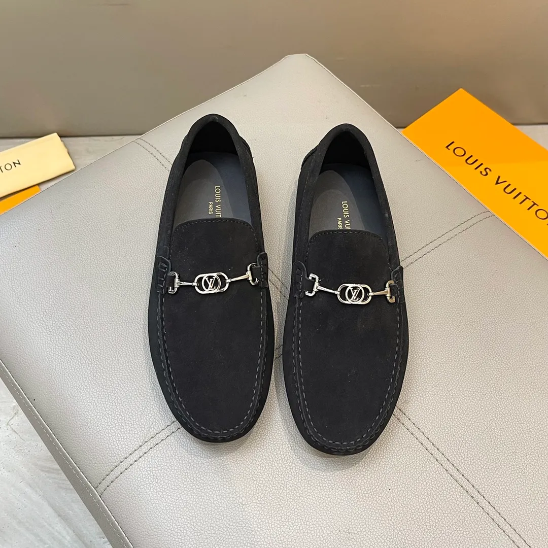 Factory price: 460💰LV men's beanie shoes 2025 official website synchronization <market top version> frosted cowhide ➕ black cowhide original packaging. Size 38-45